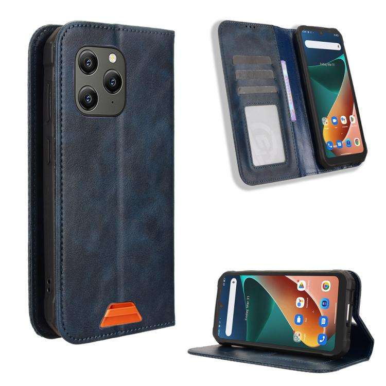 For Blackview BV5300 / BV5300 Pro Magnetic Buckle Retro Texture Leather Phone Case(Blue)