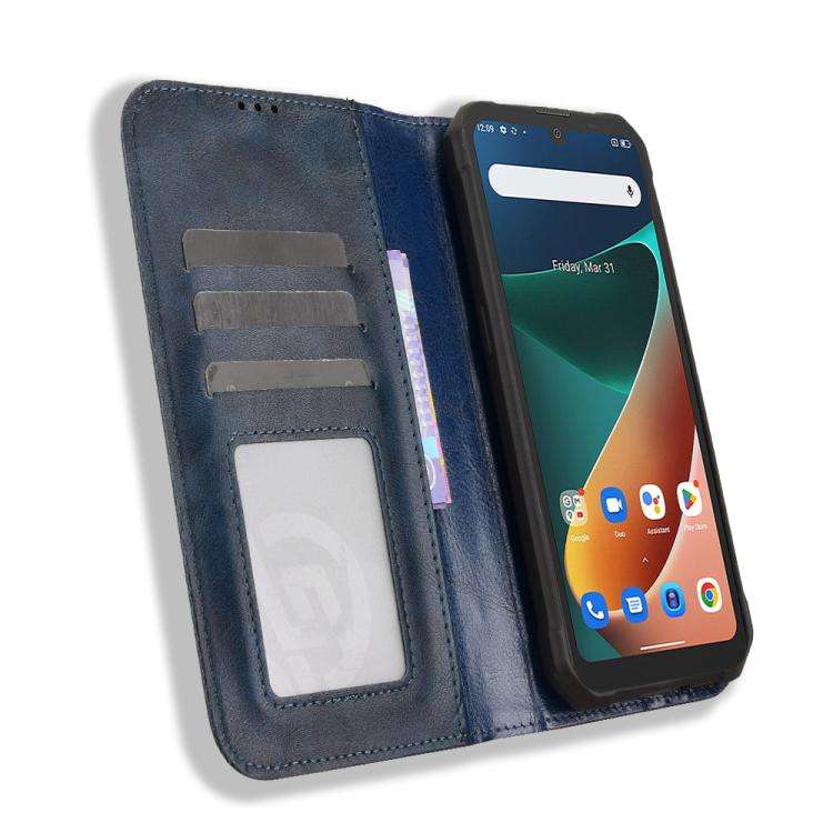 For Blackview BV5300 / BV5300 Pro Magnetic Buckle Retro Texture Leather Phone Case(Blue)