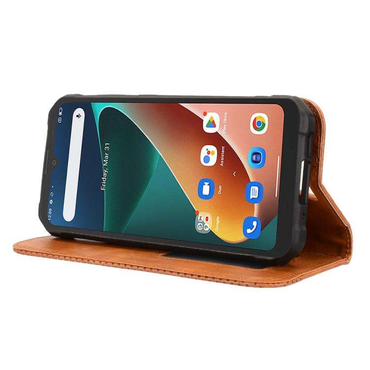 For Blackview BV5300 / BV5300 Pro Magnetic Buckle Retro Texture Leather Phone Case(Brown)