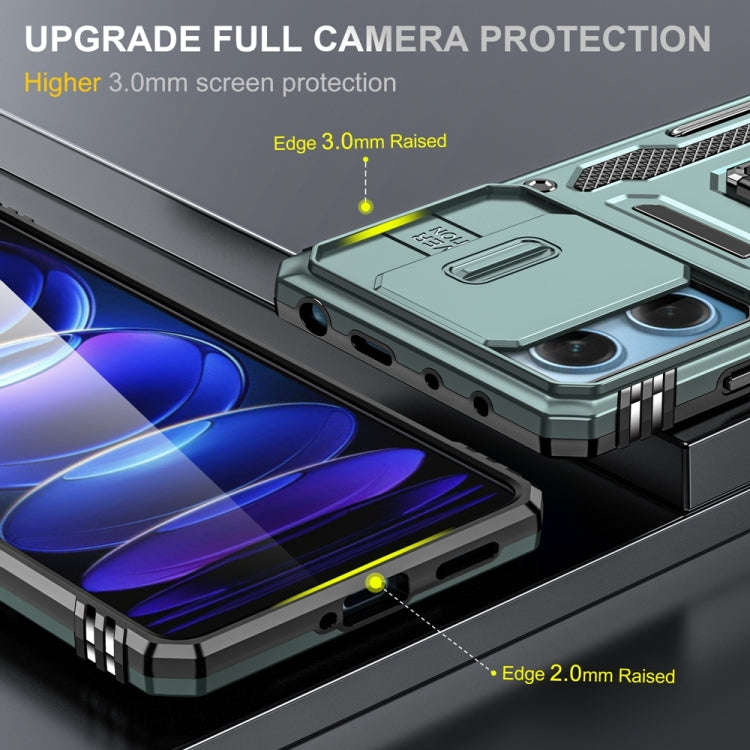 For Xiaomi Redmi Note 12 Pro 5G Global Armor PC + TPU Camera Shield Phone Case(Alpine Green)