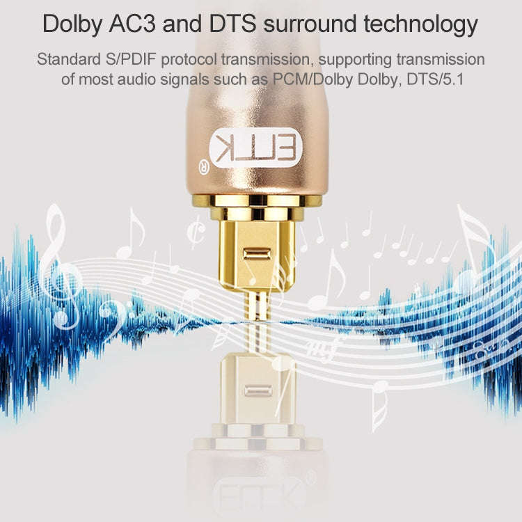 5m EMK OD6.0mm Gold-plated TV Digital Audio Optical Fiber Connecting Cable