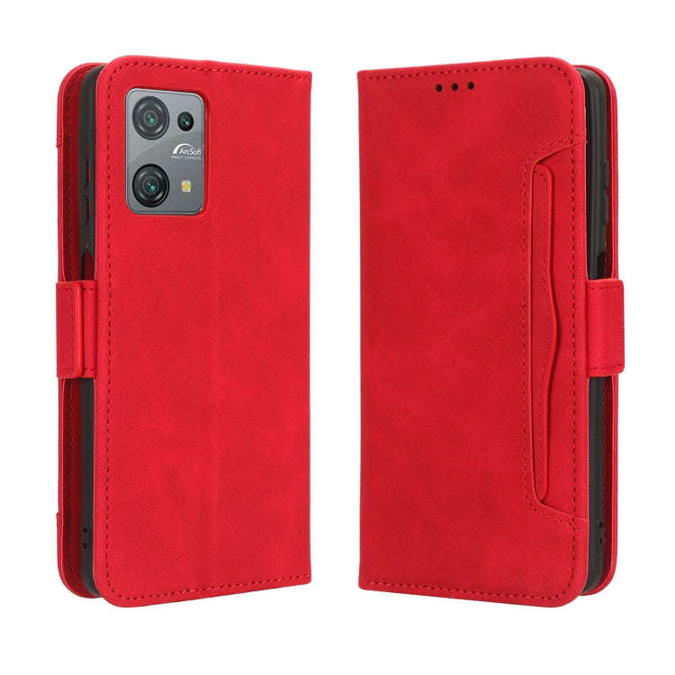 For Blackview Oscal C30 / C30 Pro Skin Feel Calf Texture Card Slots Leather Phone Case(Red)