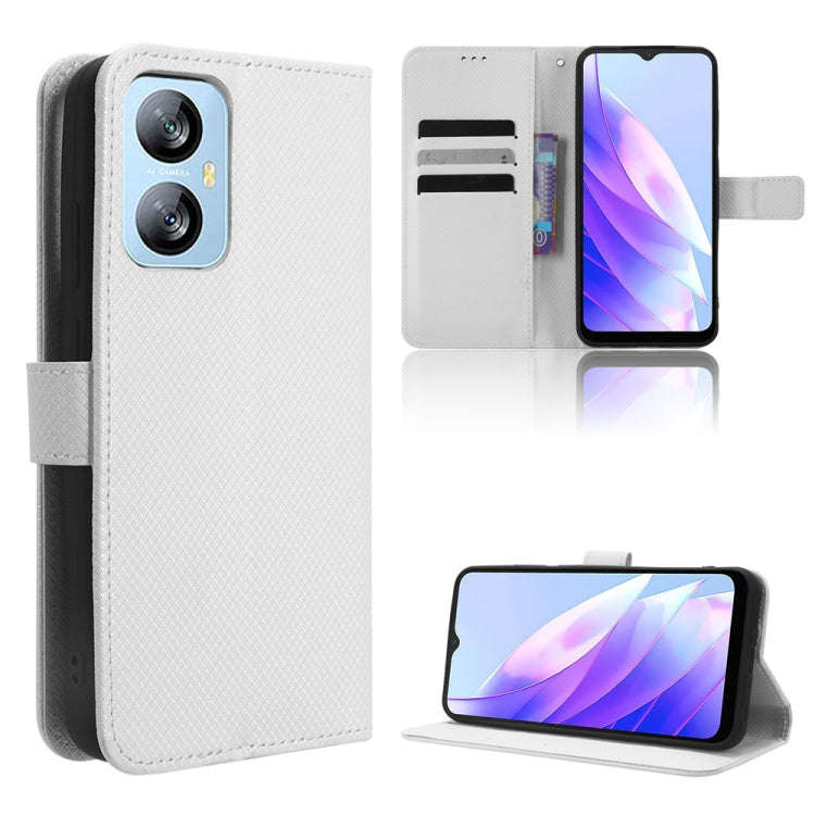 For Blackview A52 / A52 Pro Diamond Texture Leather Phone Case(White)