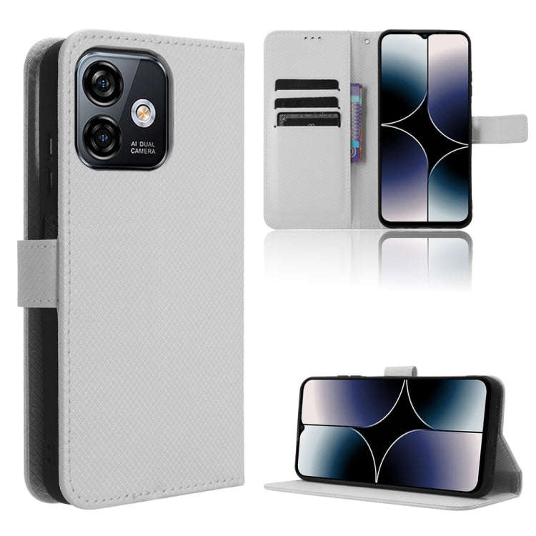 For Ulefone Note 16 Pro Diamond Texture Leather Phone Case(White)