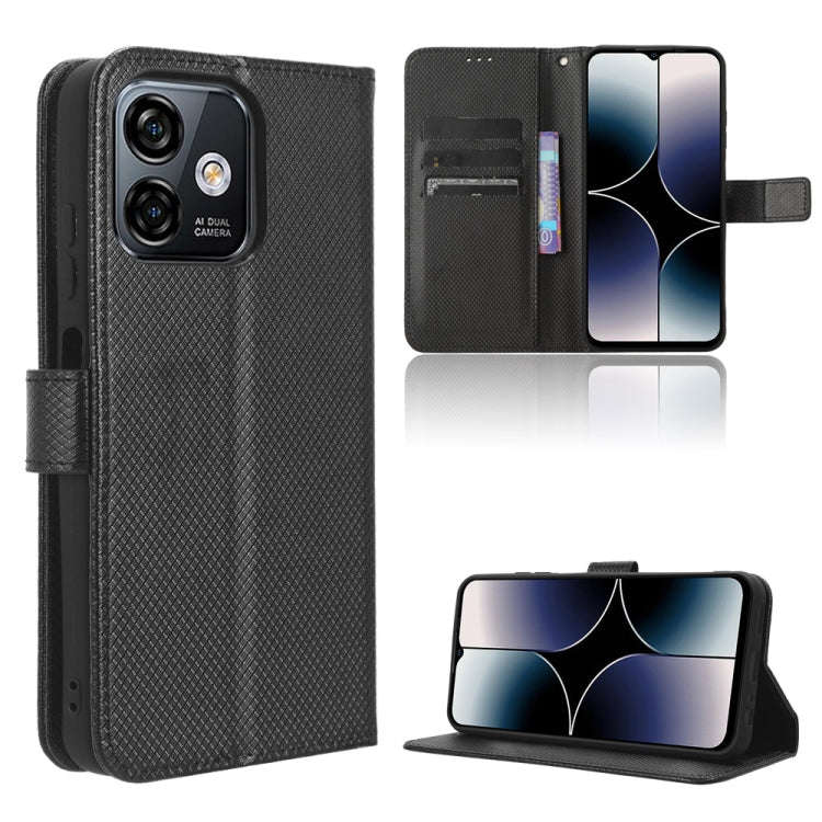 For Ulefone Note 16 Pro Diamond Texture Leather Phone Case(Black)