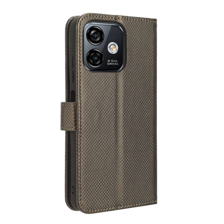 For Ulefone Note 16 Pro Diamond Texture Leather Phone Case(Brown)