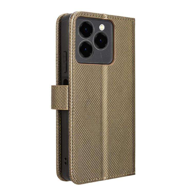 For Ulefone Note 20 Pro Diamond Texture Leather Phone Case(Brown)