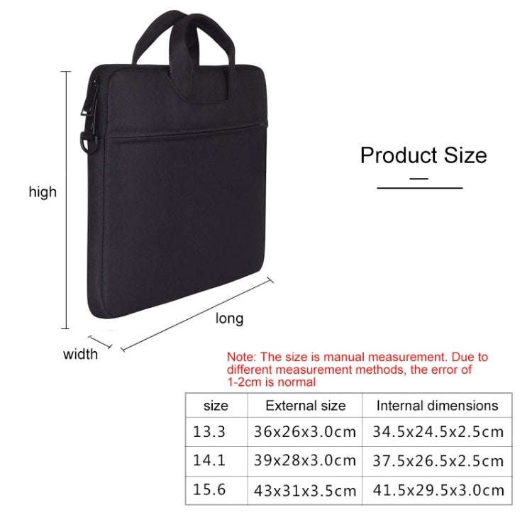 For 14.1 inch ST01S Waterproof Oxford Laptop Diagonal Shoulder Handbag(Black)