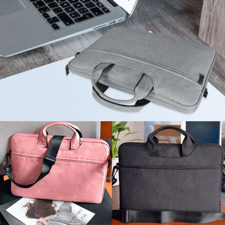 For 15.6 inch ST01S Waterproof Oxford Laptop Diagonal Shoulder Handbag(Black)