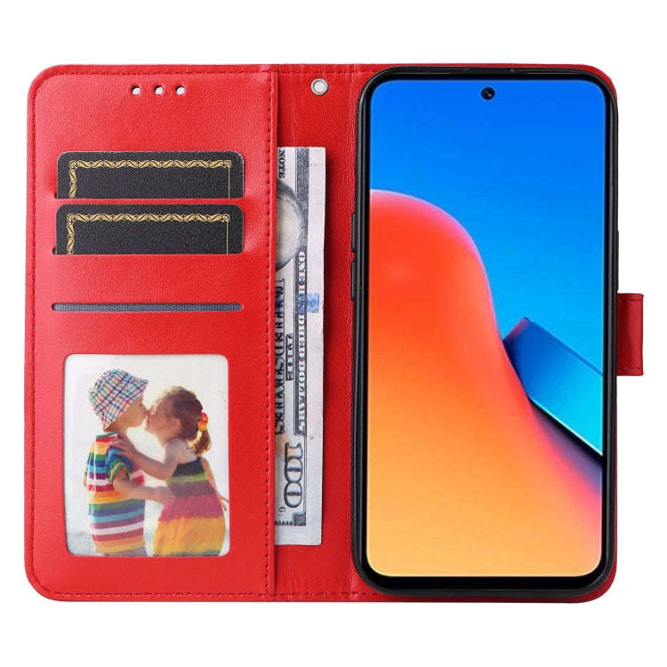 For Xiaomi Redmi 12 4G Embossed Sunflower Leather Phone Case(Red)