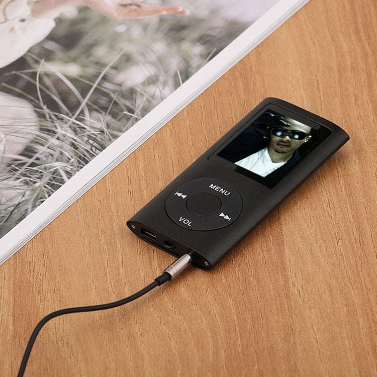 1.8 inch TFT Screen Metal MP4 Player With 8G TF Card+Earphone+Cable(Black)