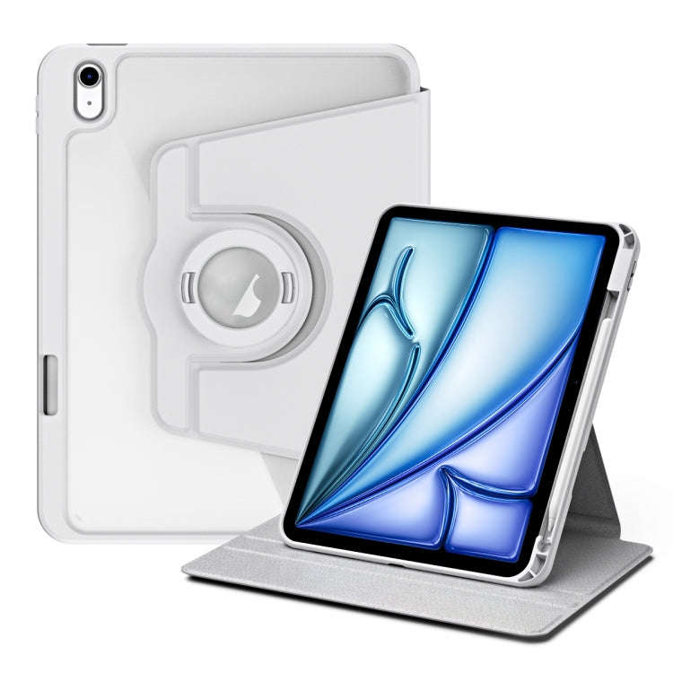 For iPad Air 11 2026 / 2025 / 2024 Acrylic 360 Rotation Detachable Leather Tablet Case(Grey)