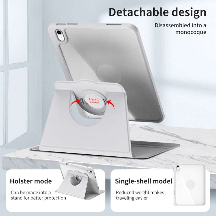 For iPad Air 11 2026 / 2025 / 2024 Acrylic 360 Rotation Detachable Leather Tablet Case(Grey)