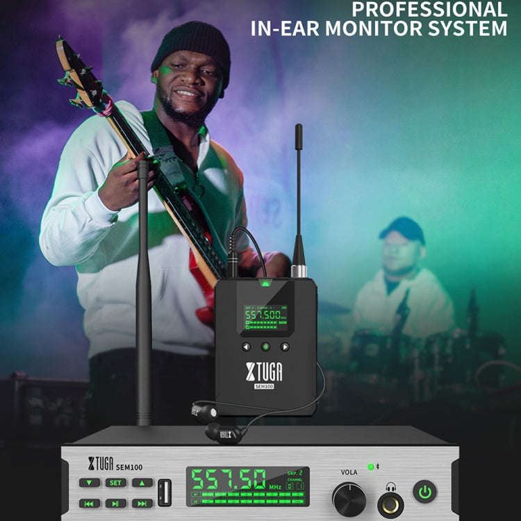 XTUGA SEM100 Professional Wireless In Ear Monitor System 1 BodyPacks(US Plug)