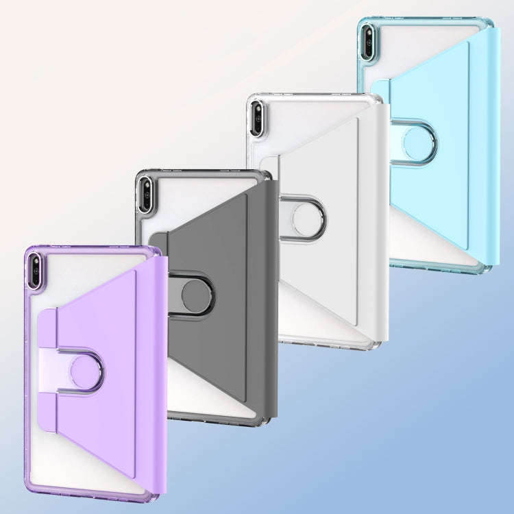 For Huawei MatePad 10.4 Clear 360 Rotation Stand Smart Leather Tablet Case(White)