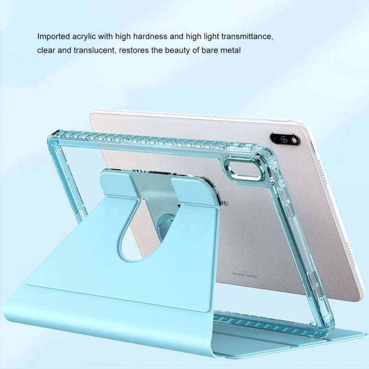 For Huawei MatePad 10.4 Clear 360 Rotation Stand Smart Leather Tablet Case(White)