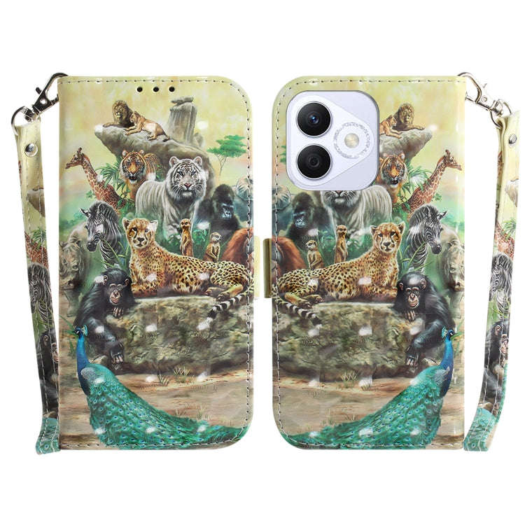 For Honor X60i 3D Colored Flip Leather Phone Case(Zoo)
