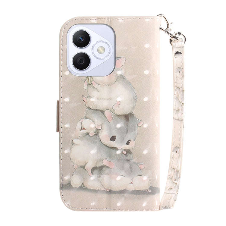 For Honor X60i 3D Colored Horizontal Flip Leather Phone Case(Squirrels)