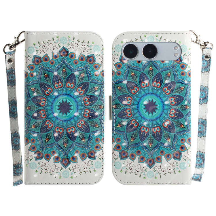 For OnePlus Nord 4 3D Colored Flip Leather Phone Case(Peacock Wreath)