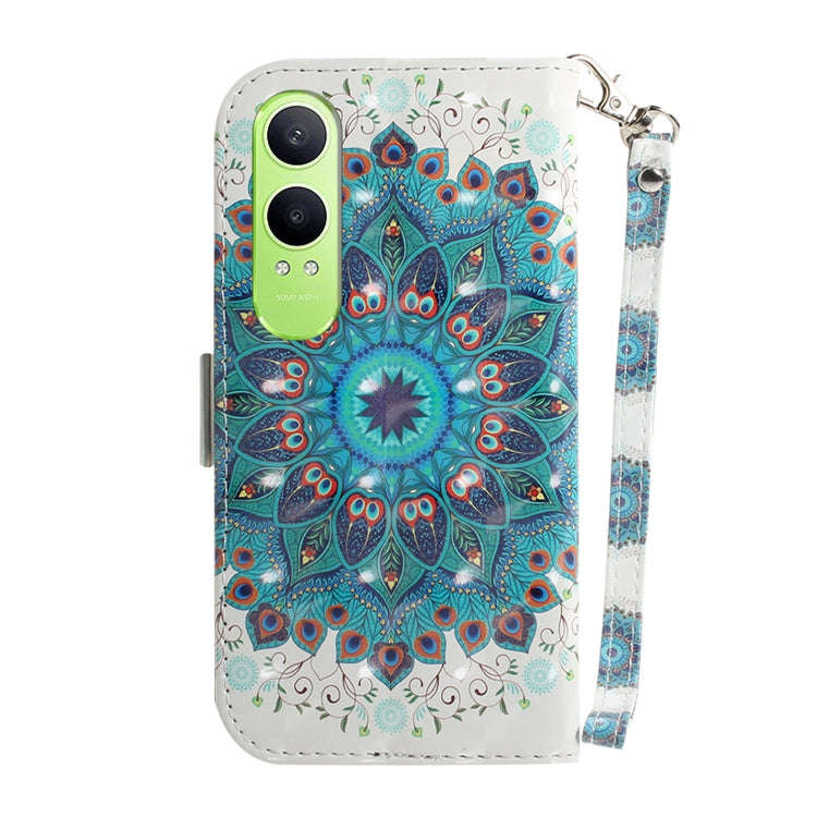 For OnePlus Nord CE4 Lite 3D Colored Flip Leather Phone Case(Peacock Wreath)