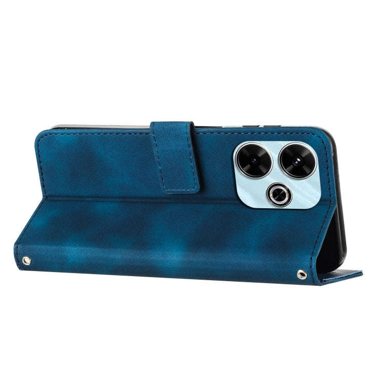 For Xiaomi Redmi 13 4G Dream Triangle Leather Phone Case with Lanyard(Blue)