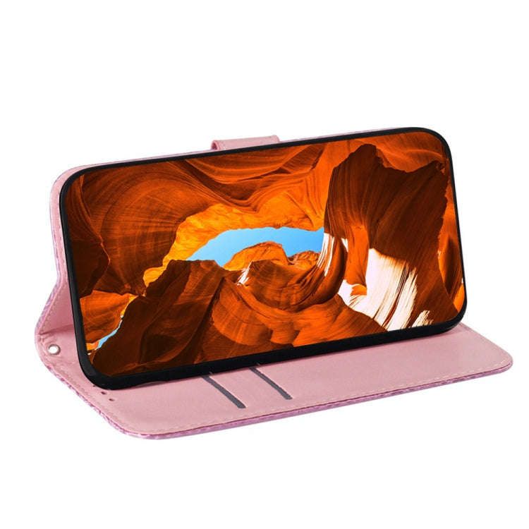 For Honor X60i Colorful Magnetic Buckle Leather Phone Case(Pink)