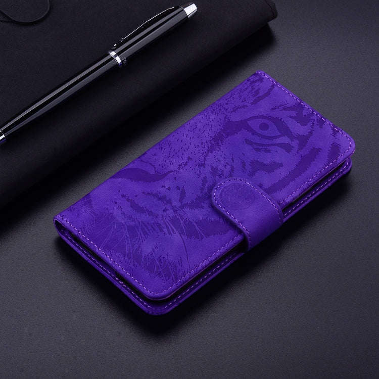 For Honor 200 Tiger Embossing Pattern Flip Leather Phone Case(Purple)