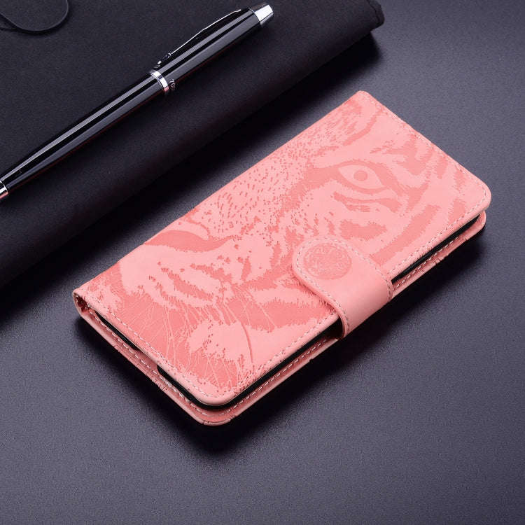 For Honor 200 Lite Global Tiger Embossing Pattern Flip Leather Phone Case(Pink)