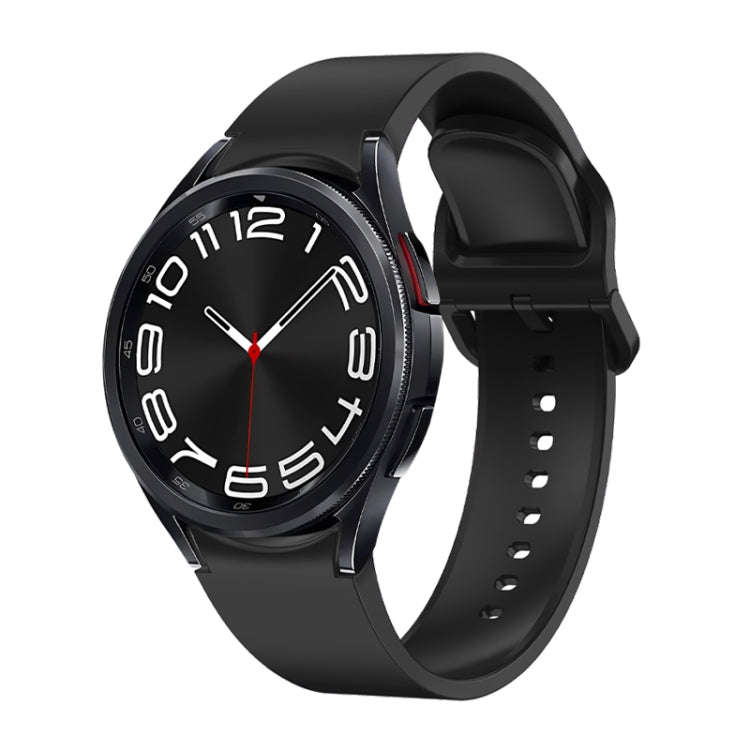 For Samsung Galaxy Watch 6 Solid Color Quick Release Silicone Watch Band(Black)