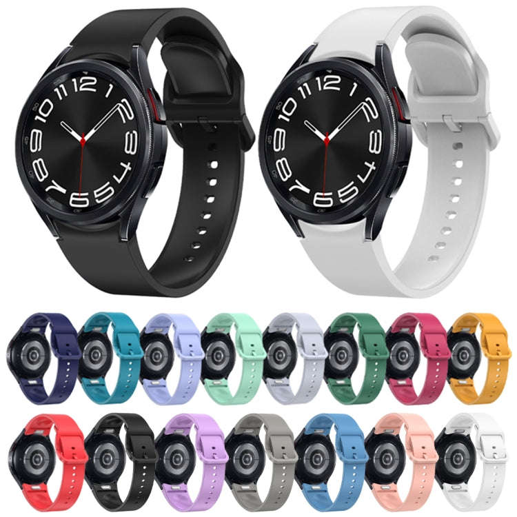 For Samsung Galaxy Watch 6 Solid Color Quick Release Silicone Watch Band(Light Grey)