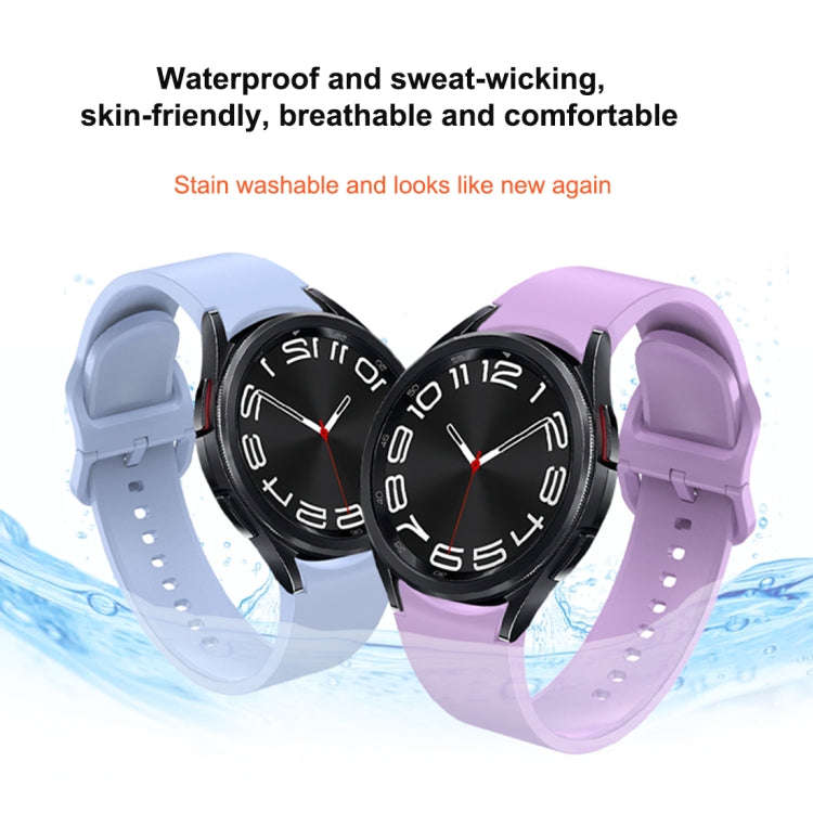 For Samsung Galaxy Watch 6 Solid Color Quick Release Silicone Watch Band(Light Grey)