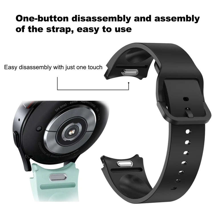 For Samsung Galaxy Watch 6 Solid Color Quick Release Silicone Watch Band(Light Grey)