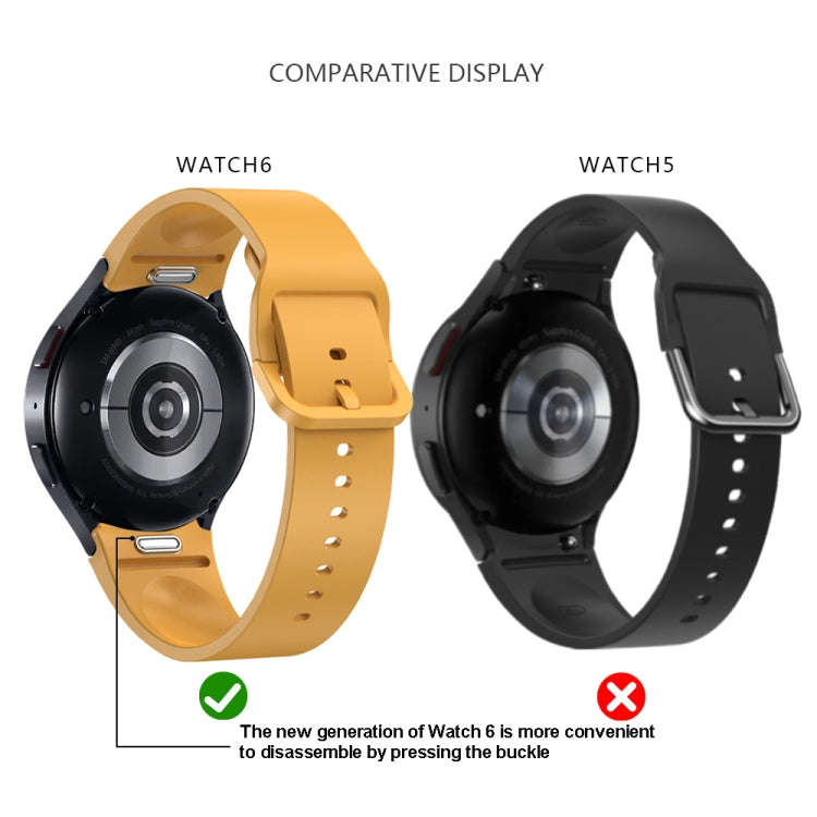 For Samsung Galaxy Watch 6 Solid Color Quick Release Silicone Watch Band(Light Grey)