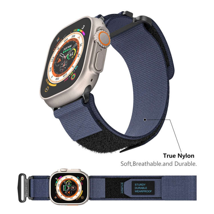 For Apple Watch Series 8 41mm AW Nylon Two-Section Watch Band(Blue)