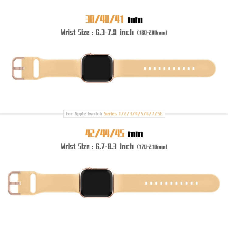 For Apple Watch Series 7 41mm Pin Buckle Silicone Watch Band(Light Orange)