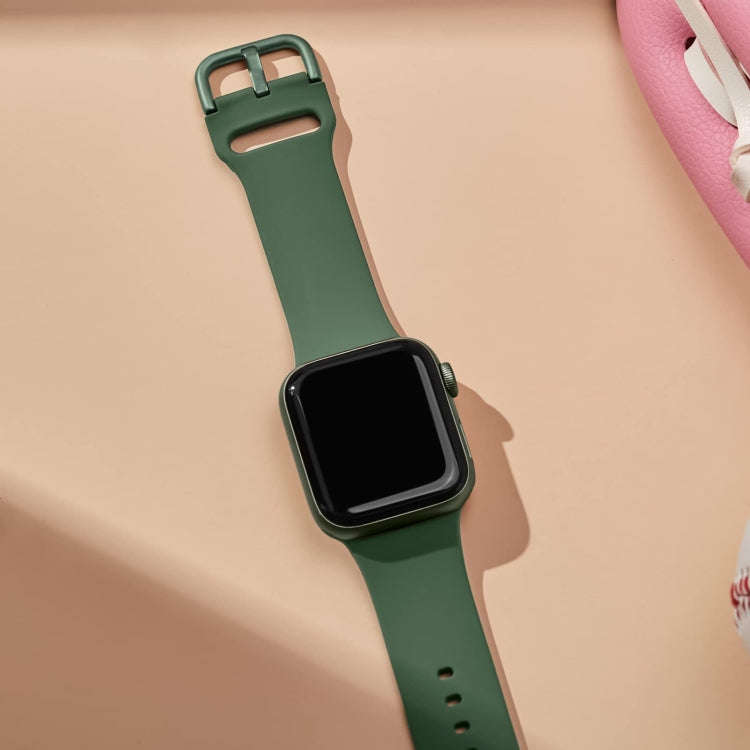 For Apple Watch Series 7 45mm Pin Buckle Silicone Watch Band(Clover)