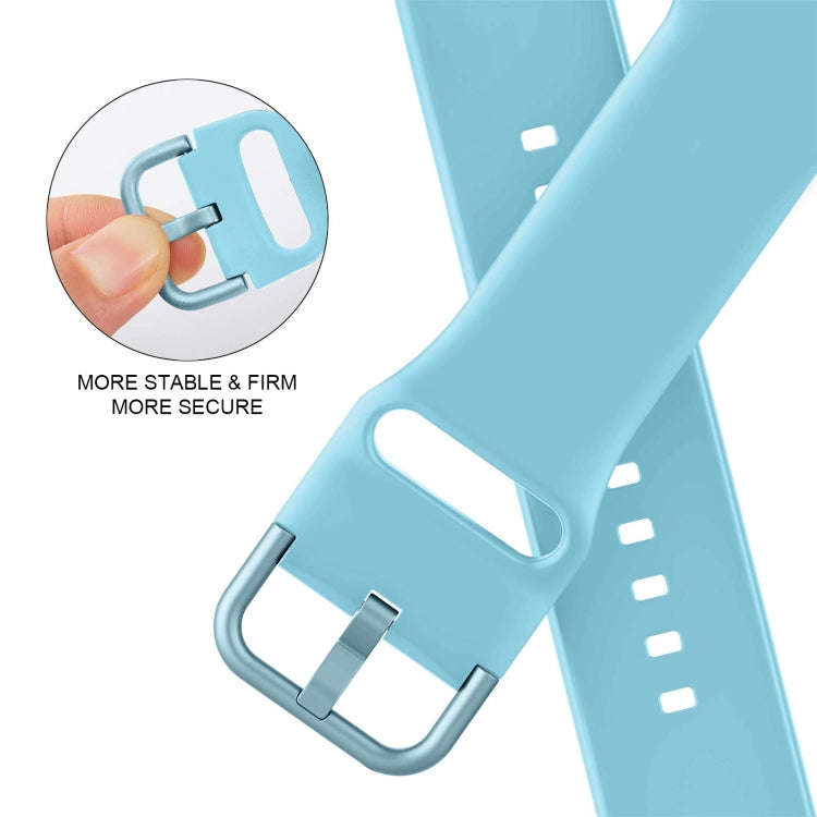 For Apple Watch Series 7 45mm Pin Buckle Silicone Watch Band(Light Blue)