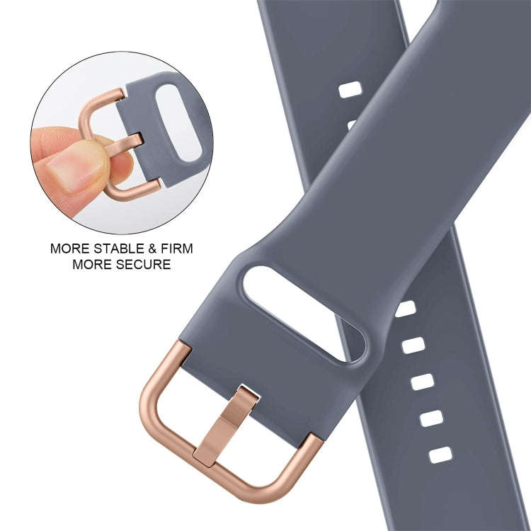 For Apple Watch 38mm Pin Buckle Silicone Watch Band(Blue Grey)