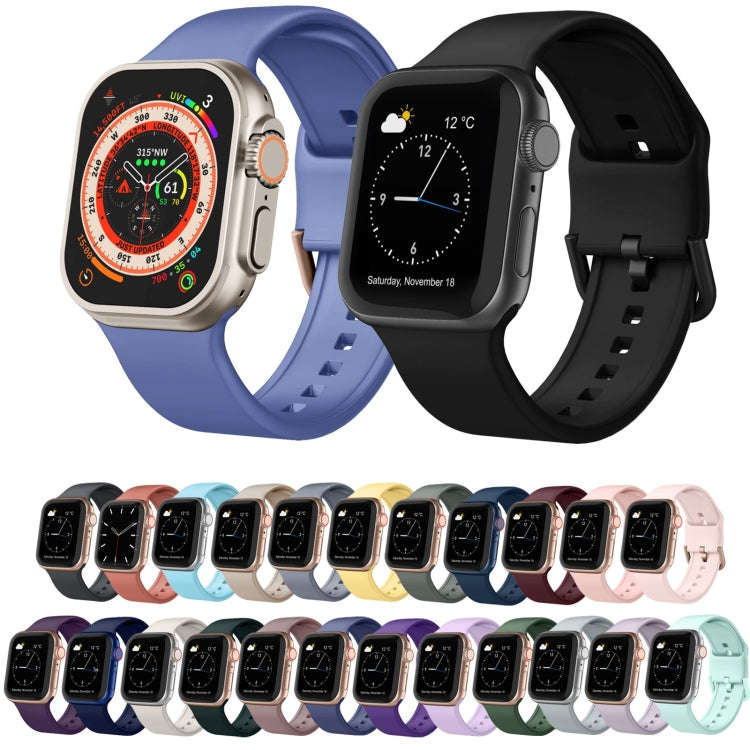 For Apple Watch Series 3 42mm Pin Buckle Silicone Watch Band(Starlight)
