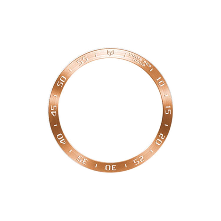 For Samsung Galaxy Watch6 Classic 43mm A Style Smart Watch Steel Ring Protective Frame(Rose Gold)