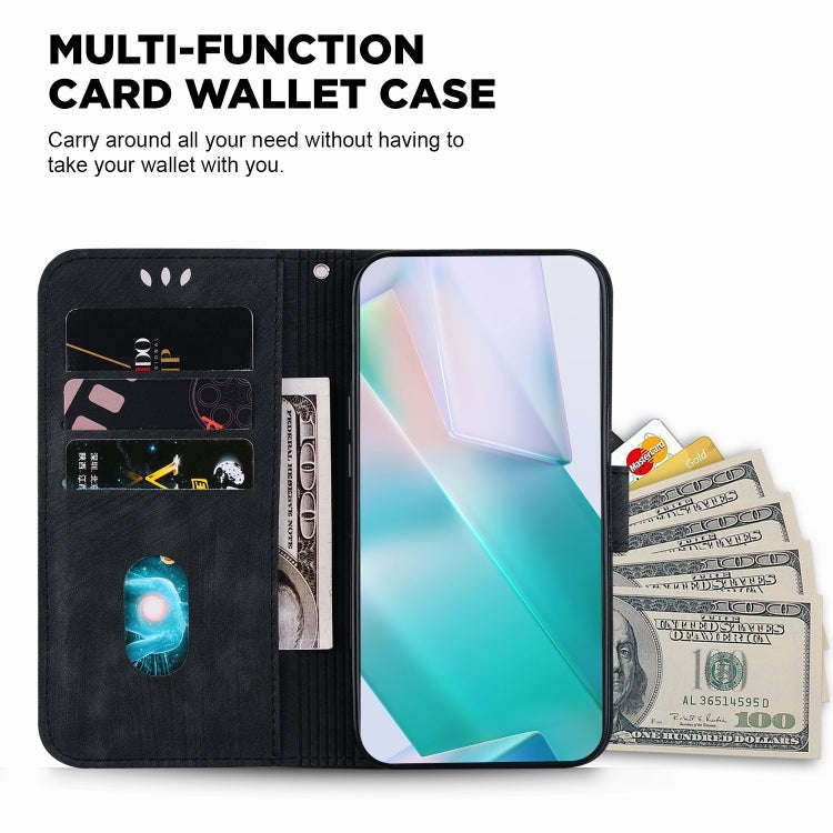 For Motorola Edge 50 Fusion Little Tiger Embossed Leather Phone Case(Black)