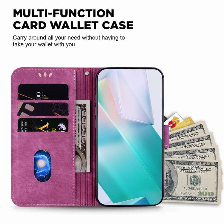 For Motorola Moto G85 Little Tiger Embossed Leather Phone Case(Rose Red)