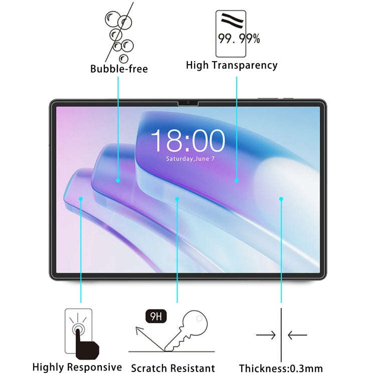 For Teclast M50S 10.1 2pcs 9H 0.3mm Explosion-proof Tempered Glass Film