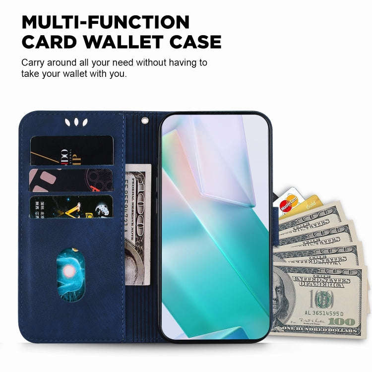 For Tecno Pova 6 / Pova 6 Pro Little Tiger Embossed Leather Phone Case(Dark Blue)