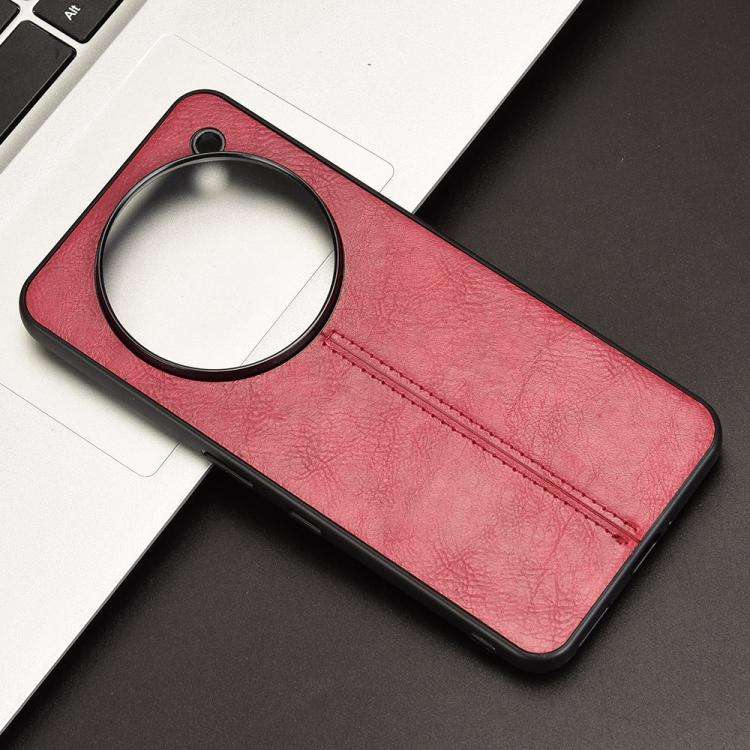 For Nothing Phone 3a Pro Cow Pattern Sewing Back Cover Phone Case(Red)