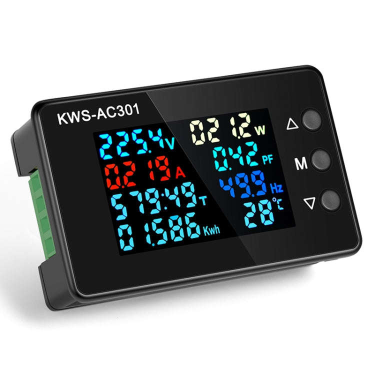 KWS-AC301-20A 50-300V AC Digital Current Voltmeter(Black)