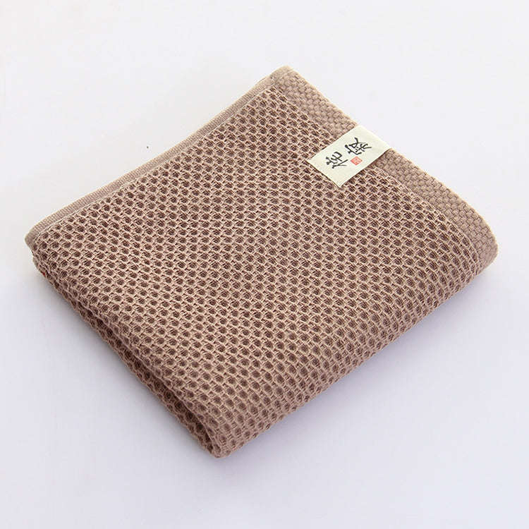 Honeycomb Cotton Towel, Size:35 x 75cm(Brown)