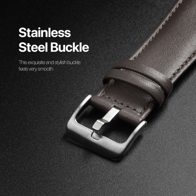 For Apple Watch 3 42mm DUX DUCIS YS Series Genuine Leather Watch Band(Grey)