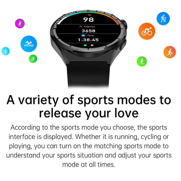 HDT MAX 1.60 inch Silver Dial Silicone Band IP68 Waterproof Smart Watch Support Bluetooth Call(Bl...