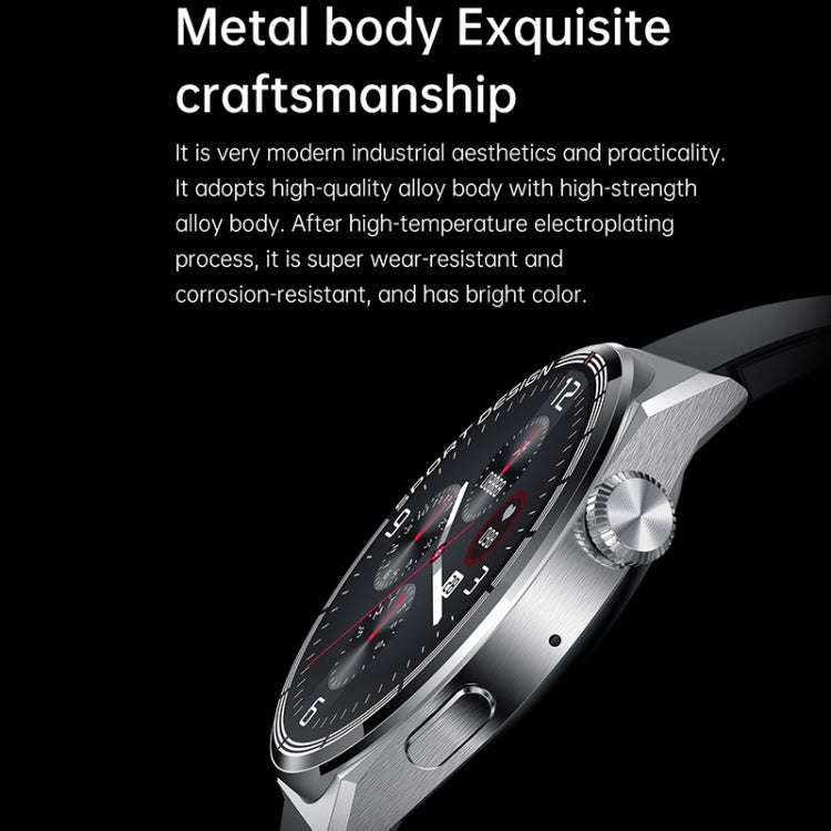 HDT MAX 1.60 inch Silver Dial Silicone Band IP68 Waterproof Smart Watch Support Bluetooth Call(Bl...